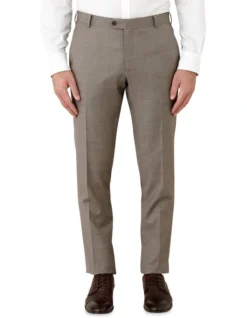 Fabio Tailored Fit Trouser In Taupe