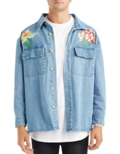 York Denim Over Shirt In Vintage Indigo