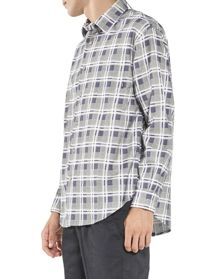 Control Flannel Shirt In Navy/White - Image 3