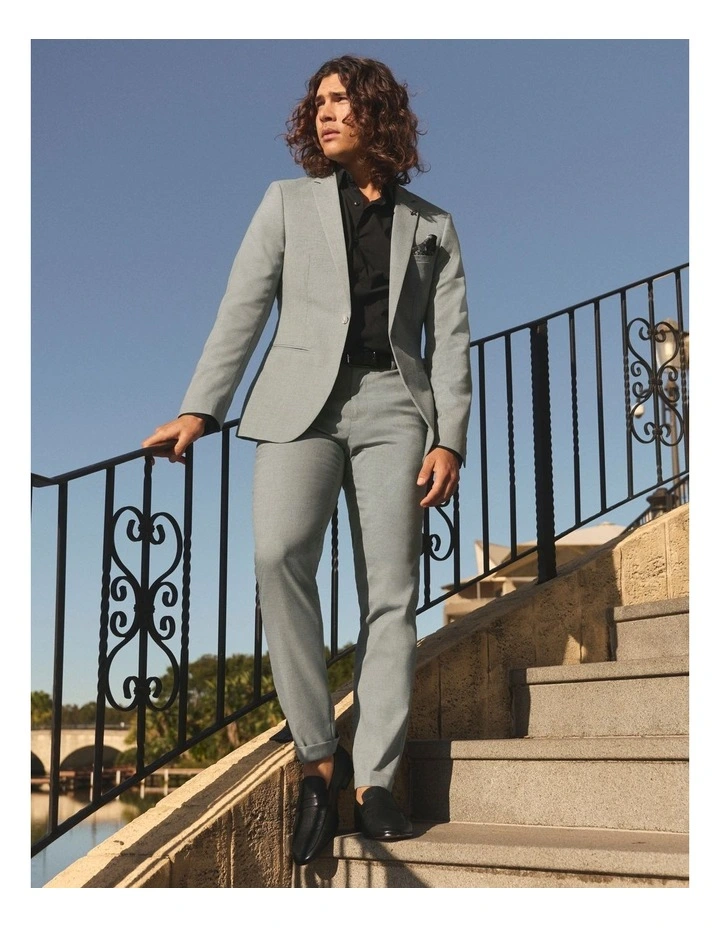 Latrell Slim Suit Jacket In Sage - Image 2