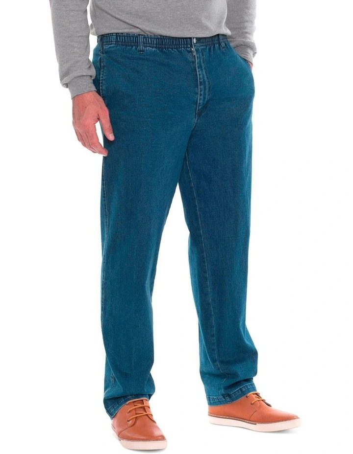 Elasticated Waist Denim Pant Blue - Image 2