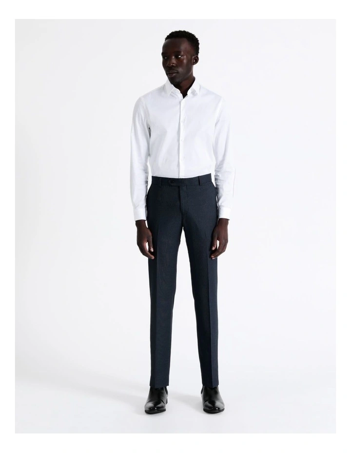 Tailored Texture Trouser In Blue - Image 3