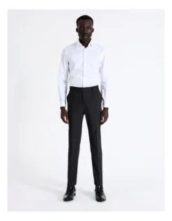 Slim Prince Of Wales Check Trouser In Charcoal