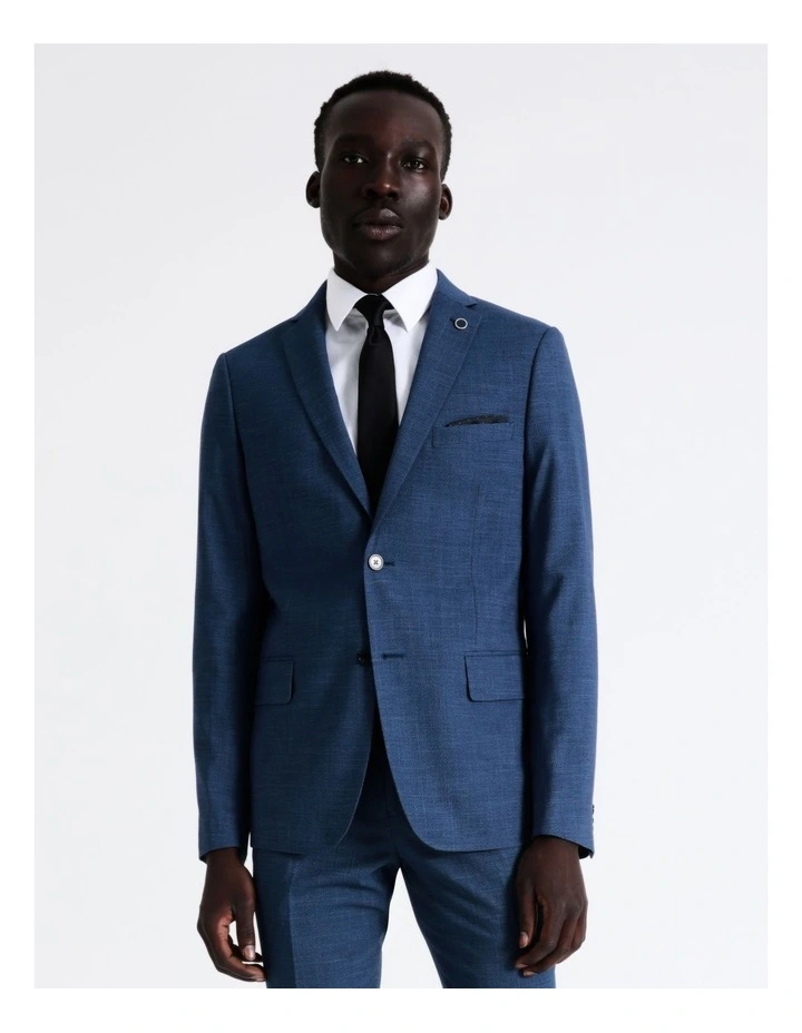 Slim Puppytooth Suit Jacket In Blue