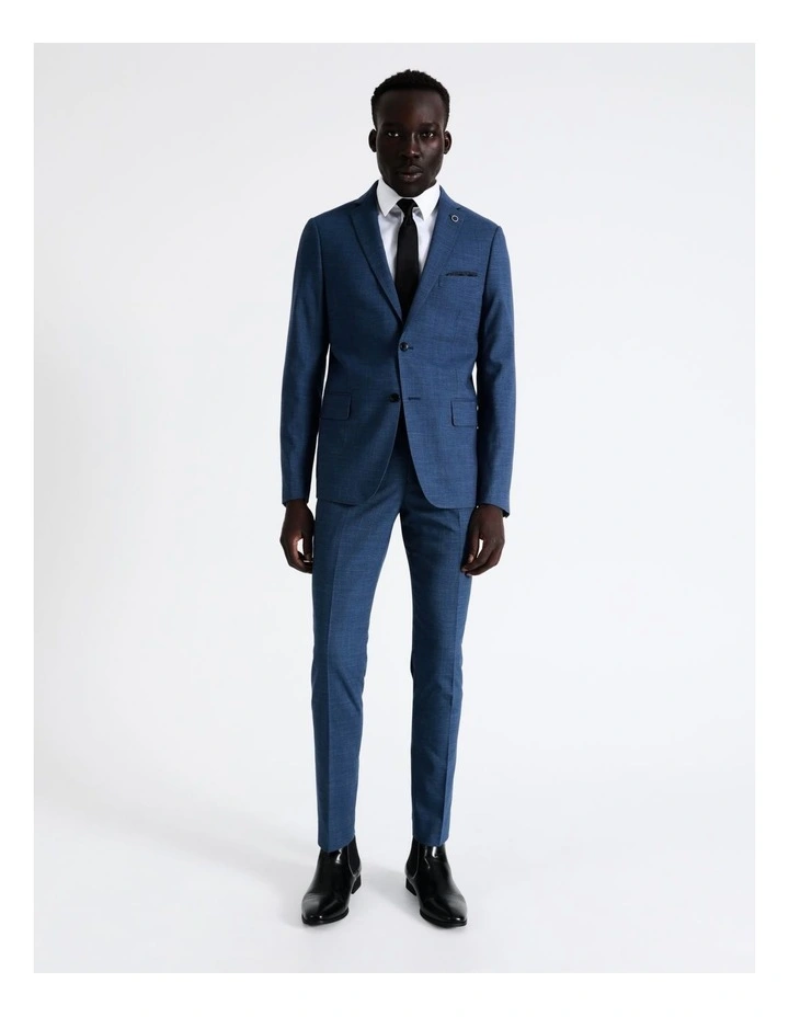 Slim Puppytooth Suit Jacket In Blue - Image 2