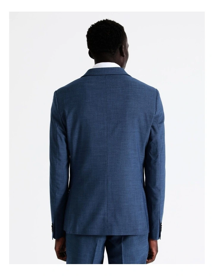 Slim Puppytooth Suit Jacket In Blue - Image 4