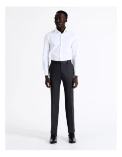 Tailored Herringbone Suit Pant In Charcoal