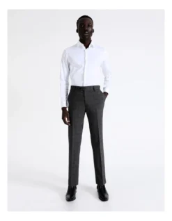 Tailored Prince Of Wales Check Suit Pant In Charcoal