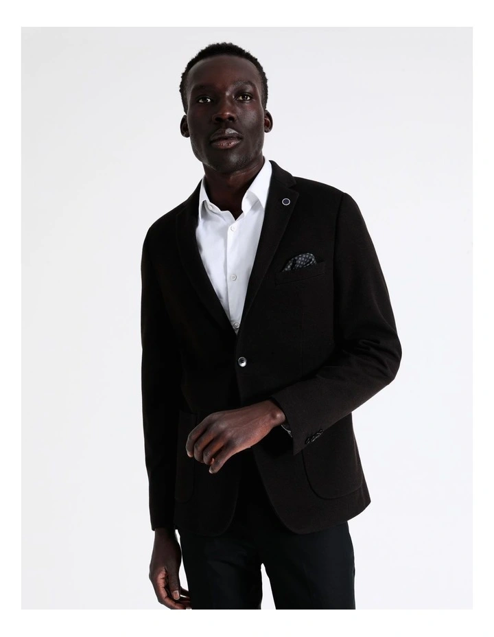 Pique Knit Blazer In Black - Image 3