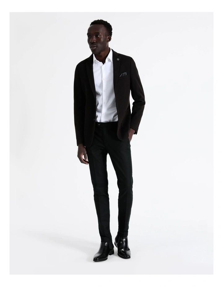 Pique Knit Blazer In Black - Image 4