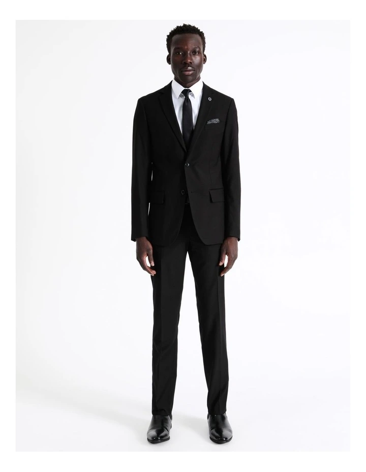 Tailored Twill Suit Jacket In Black - Image 3