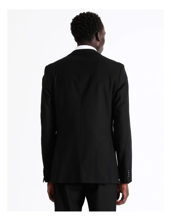 Tailored Twill Suit Jacket In Black - Image 5