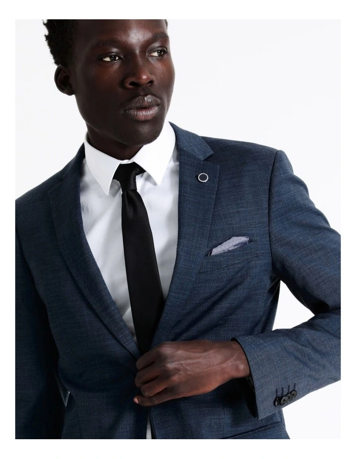 Tailored Sharkskin Suit Jacket In Blue - Image 2