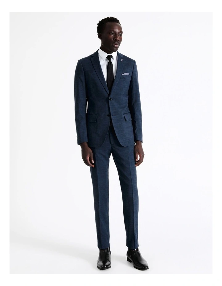 Tailored Sharkskin Suit Jacket In Blue - Image 3