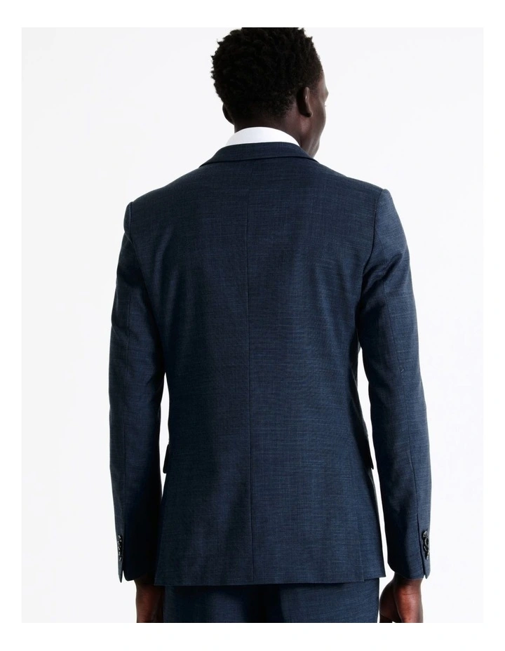Tailored Sharkskin Suit Jacket In Blue - Image 5