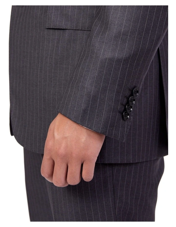 Dun Full Canvas Stripe Suit CHARCOAL REG - Image 3