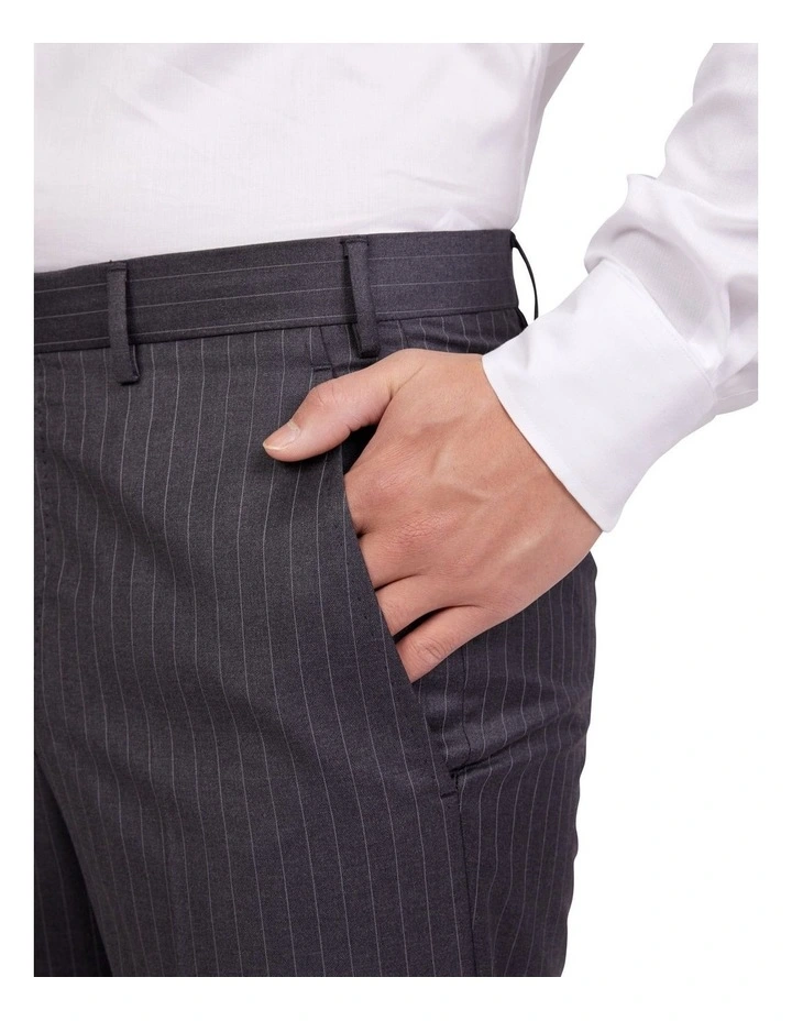 Dun Full Canvas Stripe Suit CHARCOAL REG - Image 6