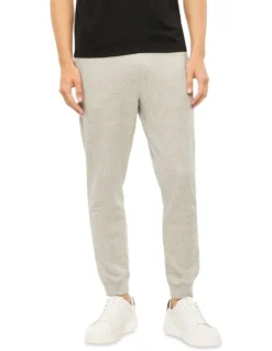 Calvin Klein Knit Cotton Blend Pant In Grey Heather