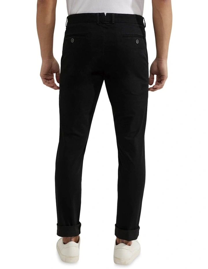 Oxford Stretch Organic Cotton Skinny Fit Chinos In Black - Image 3