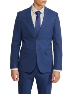 Oxford Byron Wool Stretch Suit Jacket In Blue
