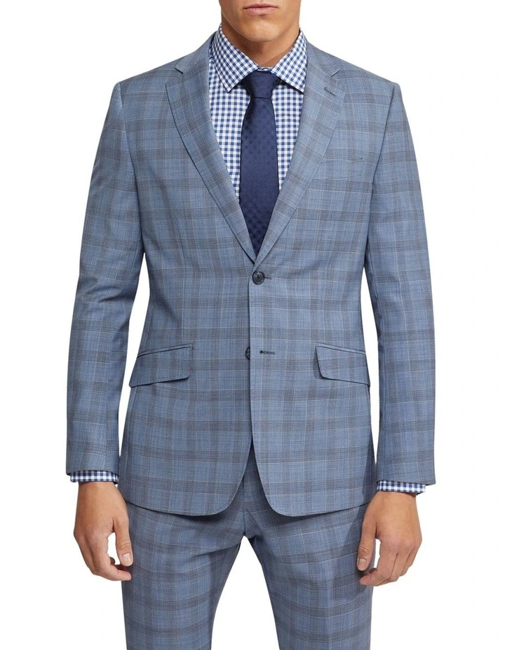 Oxford New Hopkins Wool Checked Suit Jacket In Blue