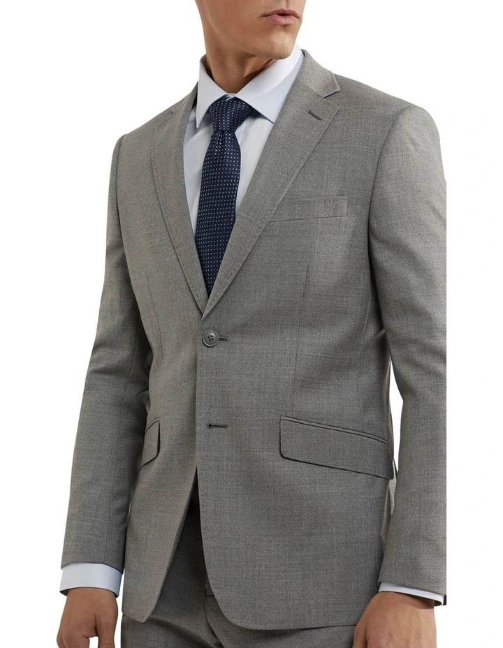 Oxford New Hopkins Wool Stretch Suit Jacket In Grey - Image 4
