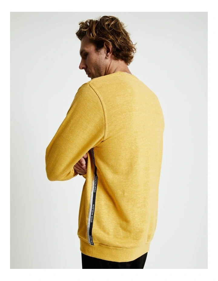 McQueen Crew Fleece Jumper In Dijon - Image 3