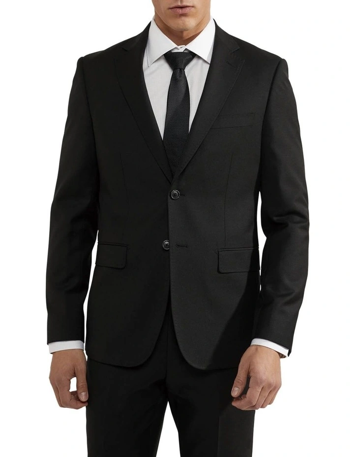 Oxford Byron Wool Suit Jacket In Black