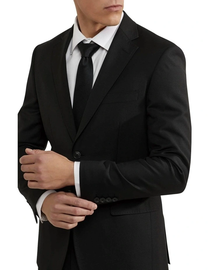 Oxford Byron Wool Suit Jacket In Black - Image 4