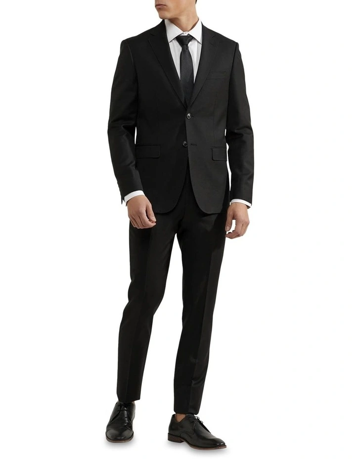 Oxford Byron Wool Suit Jacket In Black - Image 5