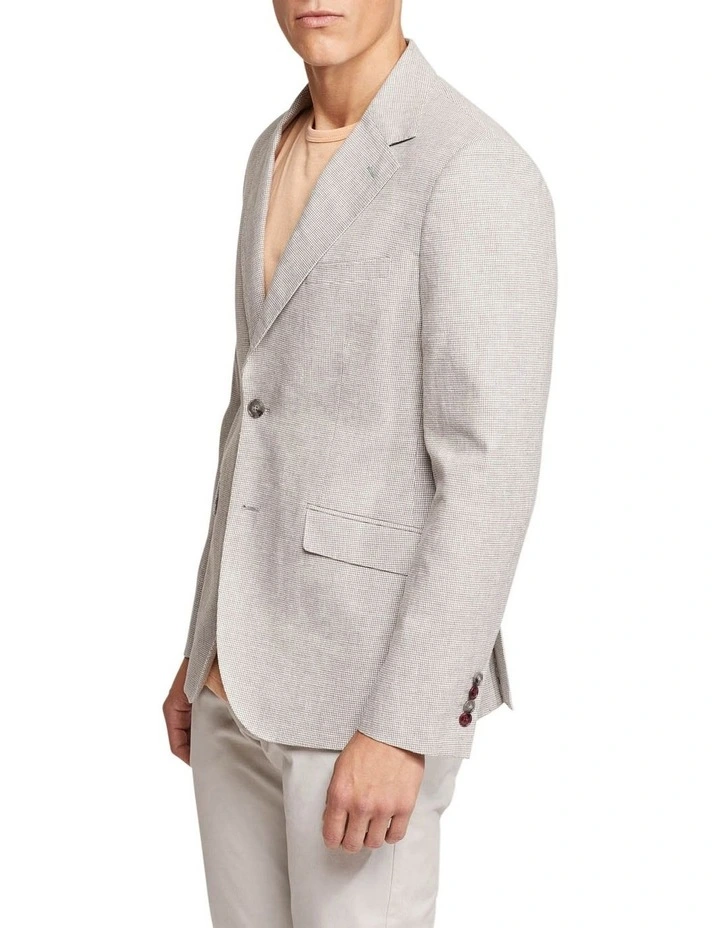 Oxford Blake Linen Cotton Blazer In Grey - Image 3