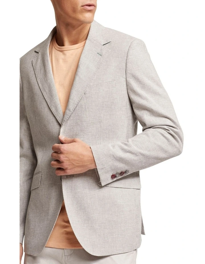 Oxford Blake Linen Cotton Blazer In Grey - Image 4