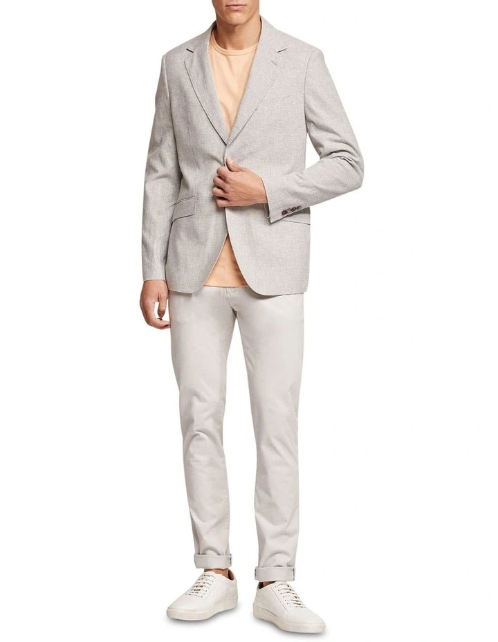 Oxford Blake Linen Cotton Blazer In Grey - Image 5