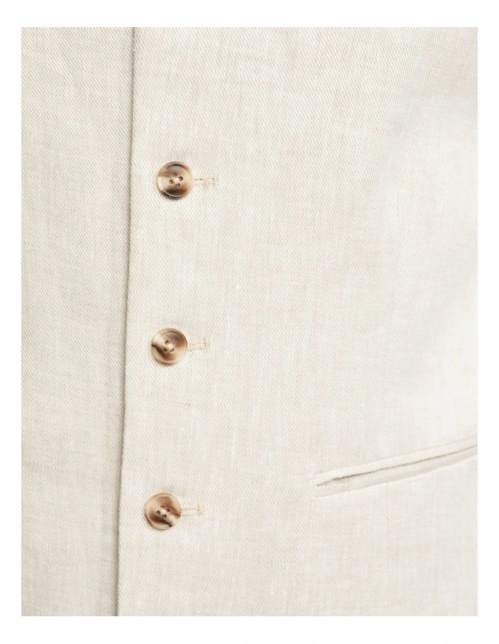 Oxford Linen Vest In Natural - Image 6