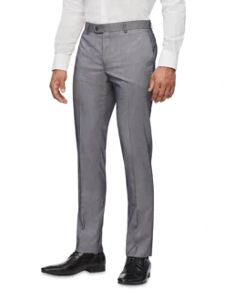 Van Heusen Slim Textured Plain Trouser In Grey