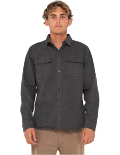 Rusty Dennis Chopper Long Sleeve Shirt In Grey