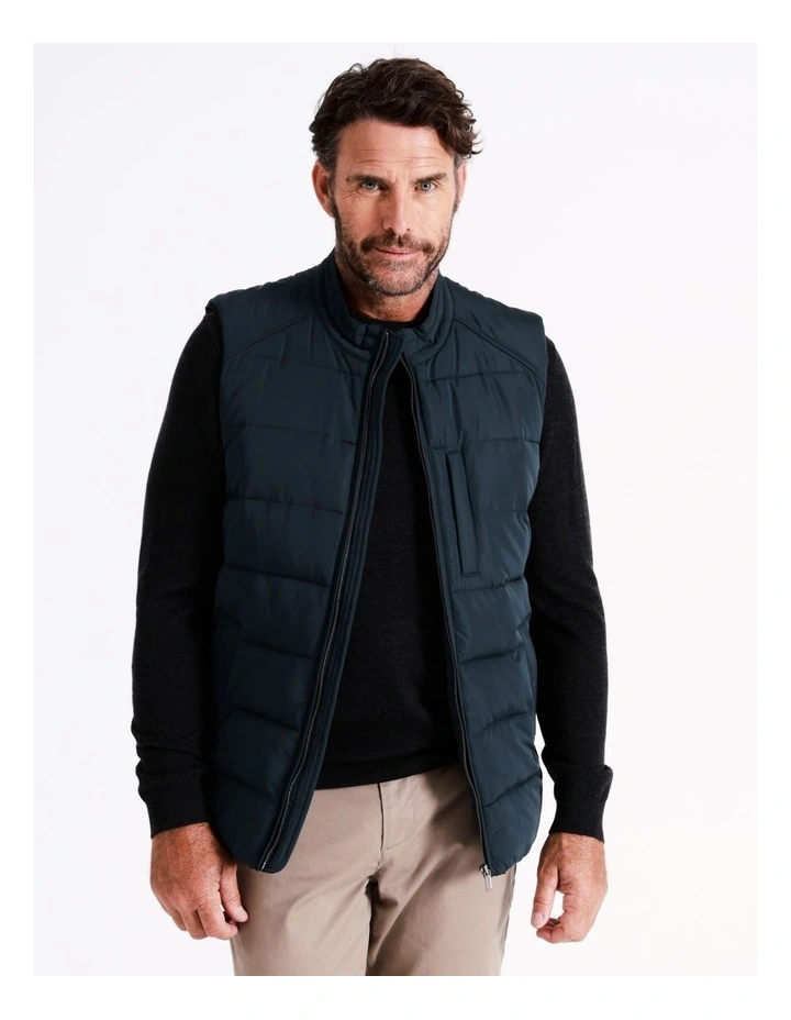Avery Puffer Vest In Navy - Image 7