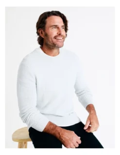 Knox Textured Crew Knit In Beige