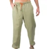 Linen Pants Relaxed Fit In Green