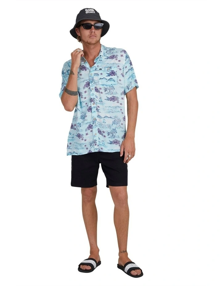Quiksilver Sunset Short Sleeve Shirt In Ice Blue