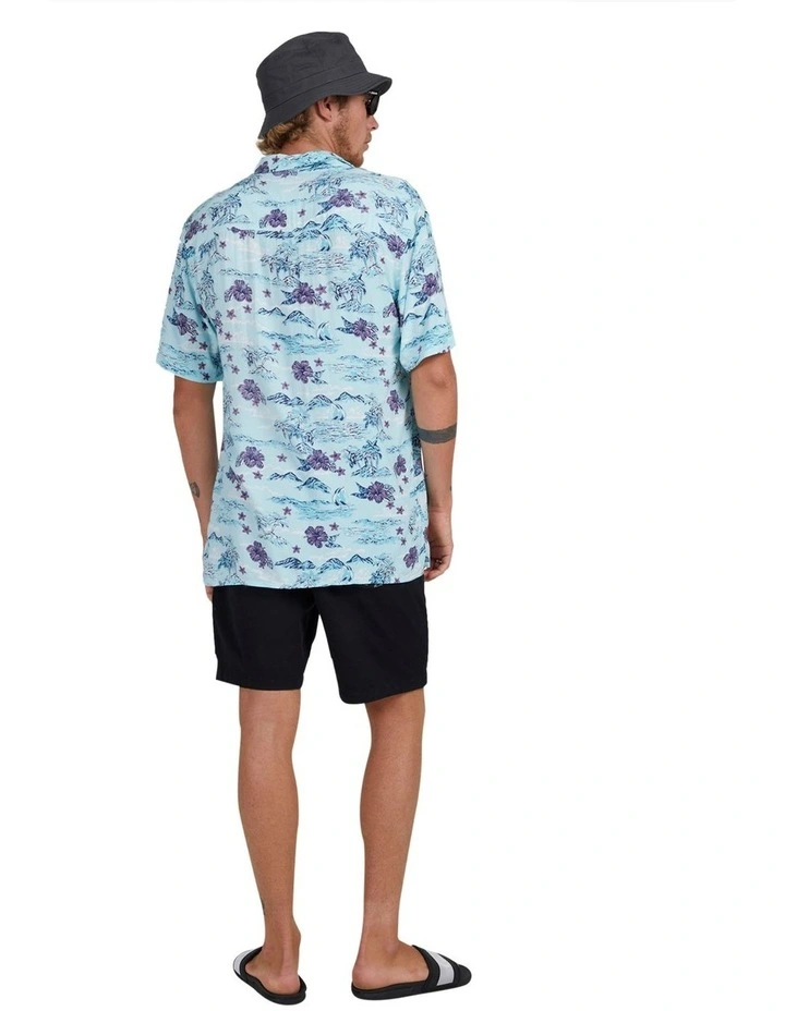 Quiksilver Sunset Short Sleeve Shirt In Ice Blue - Image 3