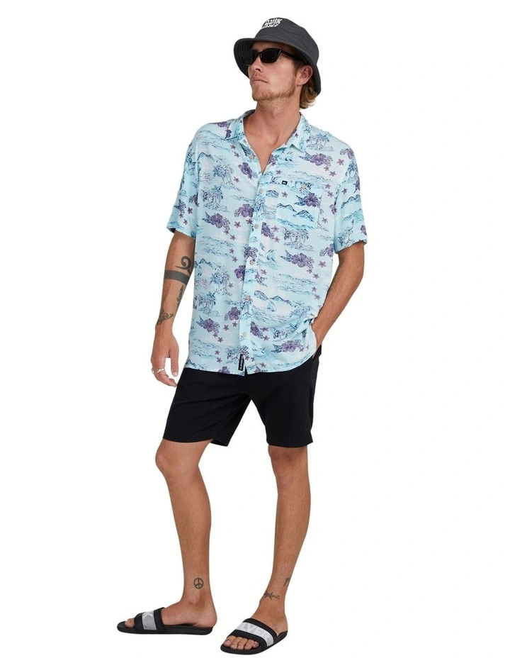 Quiksilver Sunset Short Sleeve Shirt In Ice Blue - Image 4