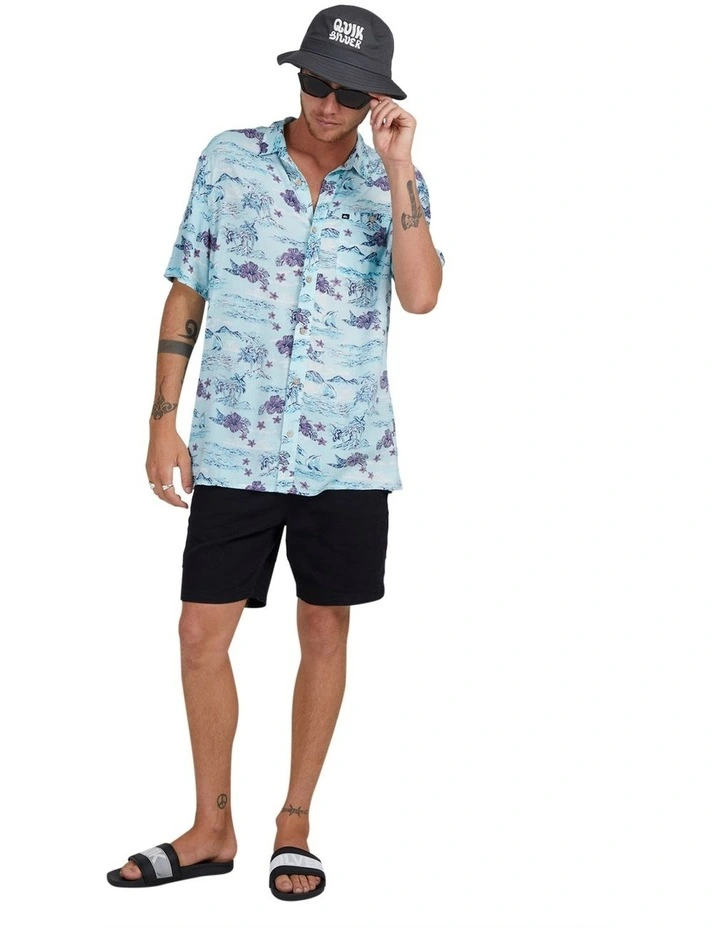 Quiksilver Sunset Short Sleeve Shirt In Ice Blue - Image 5