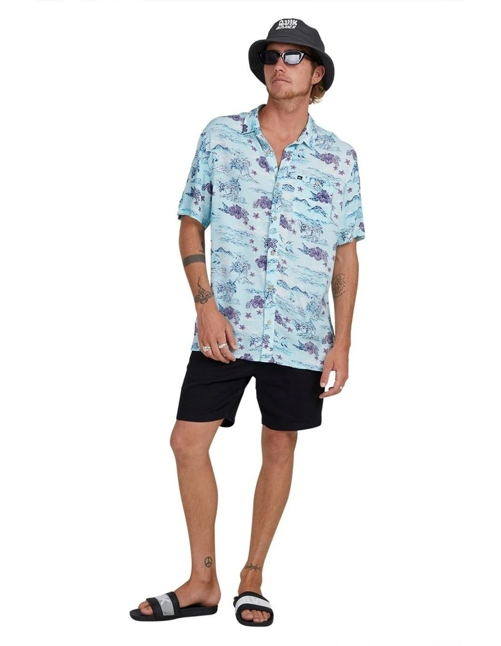 Quiksilver Sunset Short Sleeve Shirt In Ice Blue - Image 6
