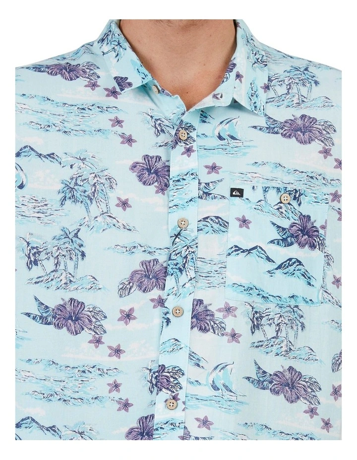 Quiksilver Sunset Short Sleeve Shirt In Ice Blue - Image 7