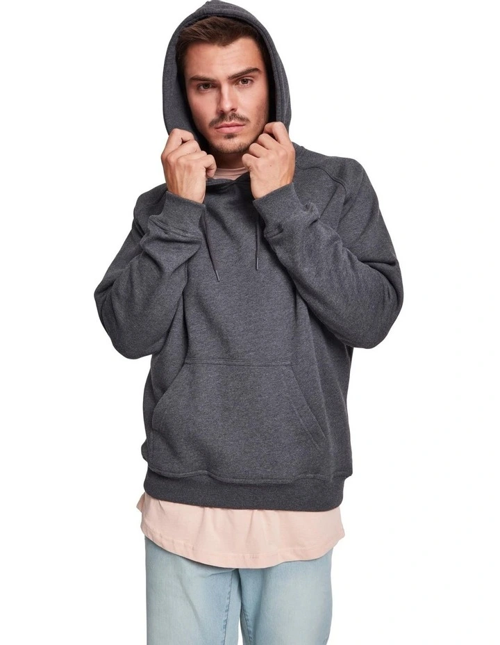 URBAN CLASSICS Heavyweight Hoody In Charcoal - Image 5