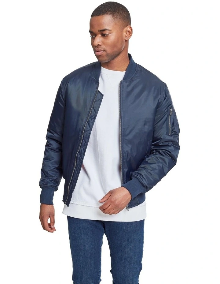 URBAN CLASSICS Tech Bomber Jacket In Navy