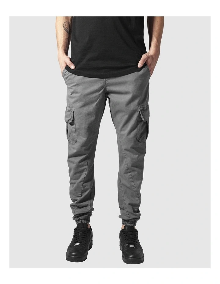 URBAN CLASSICS Cuffed Cargo Jogging Pants In Dark Grey - Image 7