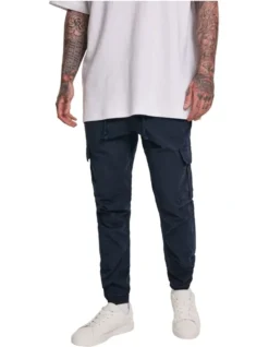 URBAN CLASSICS Cuffed Cargo Jogging Pants In Navy