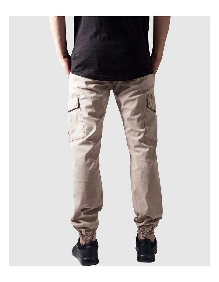 URBAN CLASSICS Washed Cargo Twill Jogging Pants In Sand - Image 2
